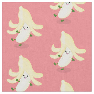 Niedlicher Kawaii-Banane lila Cartoon Stoff