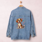Niedlicher Kawaii-Beagle mit Herz spielendem Hund Jeansjacke (Hangar)