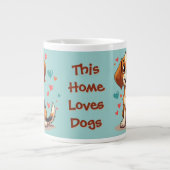 Niedlicher Kawaii-Beagle mit Herz spielendem Hund Jumbo-Tasse (Vorderseite)