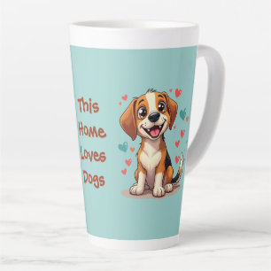 Niedlicher Kawaii-Beagle mit Herz spielerischer Hu Milchtasse