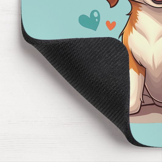 Niedlicher Kawaii-Beagle mit Herz spielerischer Hu Mousepad (Ecke)