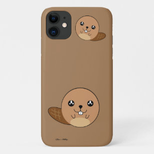 Niedlicher Kawaii Beaver Animal Brown Apple iPhone Case-Mate iPhone Hülle