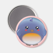 Niedlicher Kawaii-Blauvogelmagnet Magnet (Vorderseite/Rückseite)