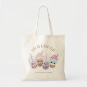 Niedlicher Kawaii Boba Bubble Tee Tote Beutel Tragetasche (Vorne)