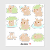 Niedlicher Kawaii Capybara-Aufkleber Aufkleber (Blatt)