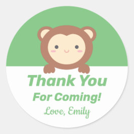 Niedlicher Kawaii Cartoon Affe Danke, dass Sie gek Runder Aufkleber