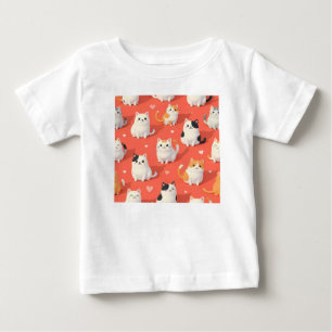 Niedlicher Kawaii Cartoon Katze Nahtloses Muster a Baby T-shirt