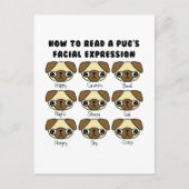 Niedlicher Kawaii Cartoon Mops Funny Postcard Postkarte (Vorderseite)