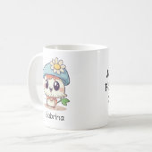 Niedlicher Kawaii Cartoon Personalisiert Geburtsta Kaffeetasse (Vorderseite Links)