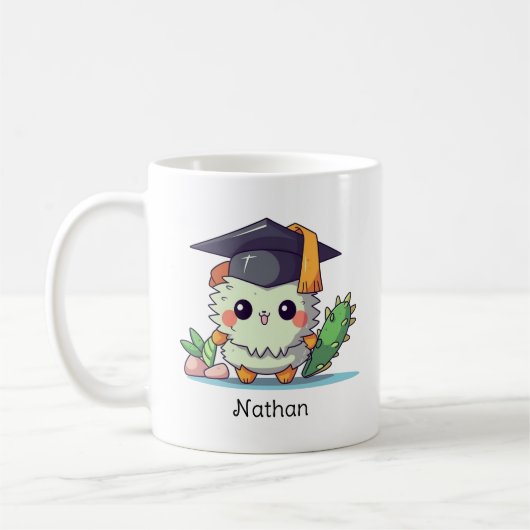 Niedlicher Kawaii Cartoon Personalisierter Abschlu Kaffeetasse (Links)