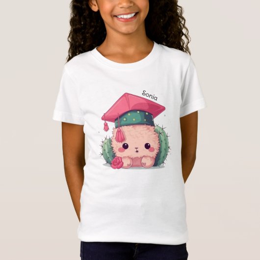 Niedlicher Kawaii Cartoon Personalisierter Abschlu T-Shirt (Vorderseite)