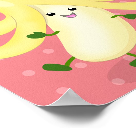 Niedlicher Kawaii-Cartoon Poster (Ecke)