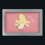 Niedlicher Kawaii-Cartoon Rechteckige Gürtelschnalle<br><div class="desc">Für Fruchtigkeit,  Spaß! Diese glückliche Banane tanzt in niedlichem Cartoon-Illustrationsstil.</div>