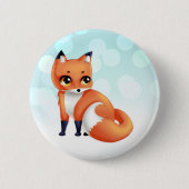 Niedlicher Kawaii Cartoonfuchs Button (Vorderseite)