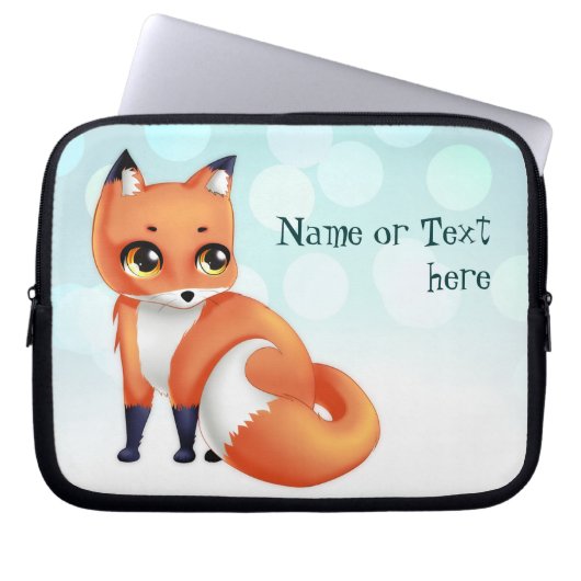 Niedlicher Kawaii Cartoonfuchs Laptopschutzhülle (Vorderseite)