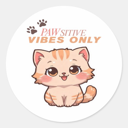 Niedlicher Kawaii Cat Design Sticker (Vorderseite)