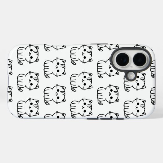 Niedlicher Kawaii Cat Pattern iPhone Case (Rückseite (Horizontal))