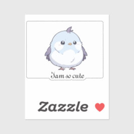 Niedlicher Kawaii Chubby Bird Cartoon - Adorable P Aufkleber