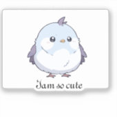 Niedlicher Kawaii Chubby Bird Cartoon - Adorable P Aufkleber (Vorderseite)