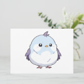 Niedlicher Kawaii Chubby Bird Cartoon - Adorable P Einladung (Stehend Vorderseite)