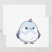 Niedlicher Kawaii Chubby Bird Cartoon - Adorable P Einladung (Vorne/Hinten)