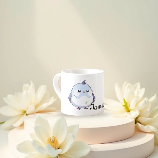 Niedlicher Kawaii Chubby Bird Cartoon - Adorable P Espressotasse