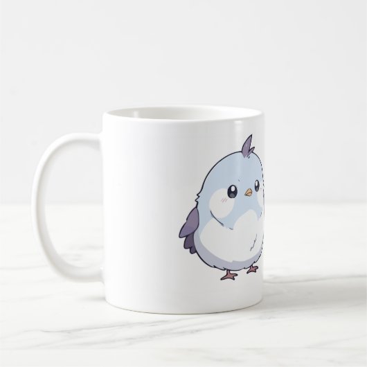Niedlicher Kawaii Chubby Bird Cartoon - Adorable P Kaffeetasse (Links)