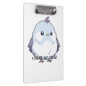 Niedlicher Kawaii Chubby Bird Cartoon - Adorable P Klemmbrett (Rechts)
