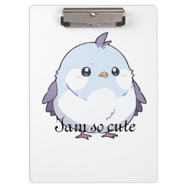 Niedlicher Kawaii Chubby Bird Cartoon - Adorable P Klemmbrett