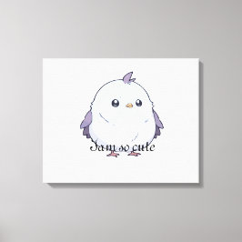 Niedlicher Kawaii Chubby Bird Cartoon - Adorable P Leinwanddruck