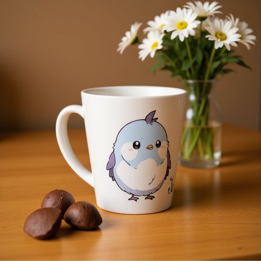 Niedlicher Kawaii Chubby Bird Cartoon - Adorable P Milchtasse