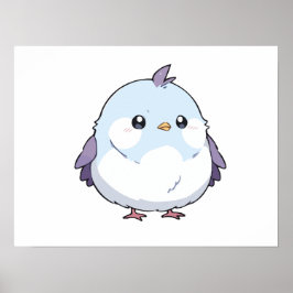 Niedlicher Kawaii Chubby Bird Cartoon - Adorable P Poster