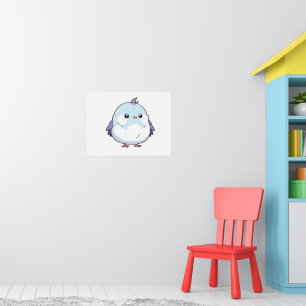 Niedlicher Kawaii Chubby Bird Cartoon - Adorable P Poster