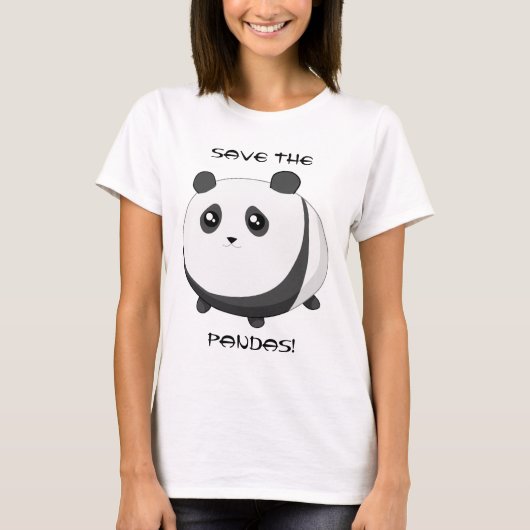 Niedlicher Kawaii chubby Pandabär T-Shirt (Vorderseite)