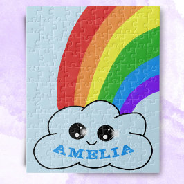 Niedlicher Kawaii Cloud Rainbow Zeichnend Kinder Puzzle