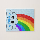 Niedlicher Kawaii Cloud Rainbow Zeichnend Kinder Puzzle (Horizontal)