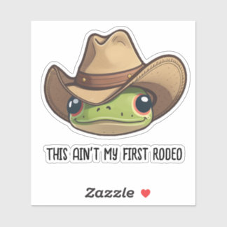 Niedlicher Kawaii Cowboy Frog, Rodeo Frog Sticker