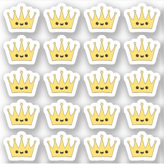 Niedlicher Kawaii Crown Bujo Planner Dekorativ Aufkleber (Vorderseite)