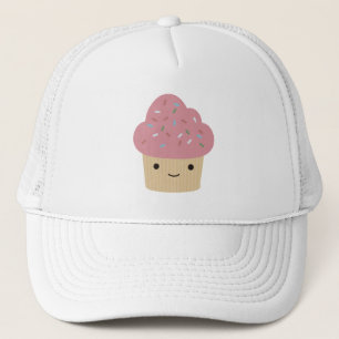 Niedlicher Kawaii Cupcake mit rosa Icing Truckerkappe