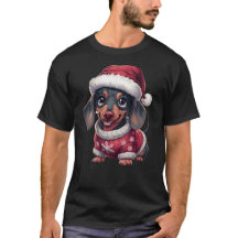 Niedlicher Kawaii Dackel Hund in Weihnachtsmannmüt
