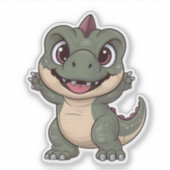 Niedlicher Kawaii Dinosaur Adorable Dino Design fü Aufkleber (Vorderseite)