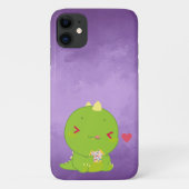 Niedlicher Kawaii Dinosaur Essen Cookie Lila Case-Mate iPhone Hülle (Rückseite)