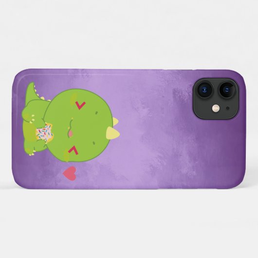 Niedlicher Kawaii Dinosaur Essen Cookie Lila Case-Mate iPhone Hülle (Rückseite (Horizontal))