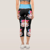 Niedlicher Kawaii Einicorn Hoher Waist Yoga Capri Leggings (Rückseite)