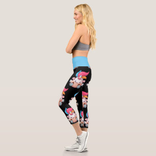 Niedlicher Kawaii Einicorn Hoher Waist Yoga Capri Leggings