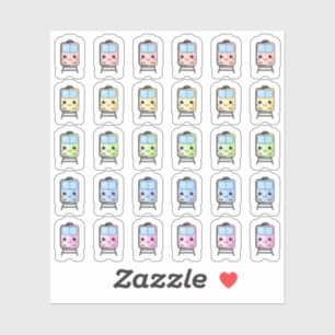 Niedlicher Kawaii farbenfroher Zug Städtische Bujo Aufkleber