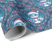 Niedlicher Kawaii-Festbär Mandala Geo Diamond Tile Geschenkpapier (Rolleneckpunkt)