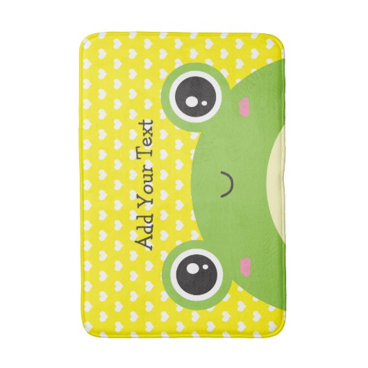 Niedlicher Kawaii Flüchtige Blick-a-Boo Frog Perso Badematte (Vorderseite Vertikal)