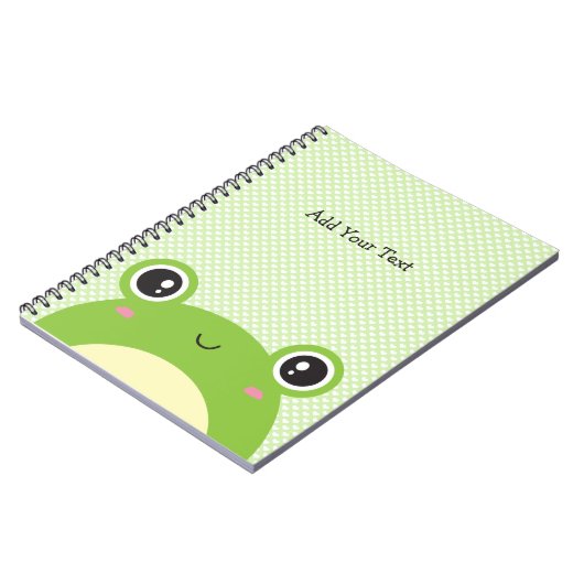 Niedlicher Kawaii Flüchtige Blick-a-Boo Frog Perso Notizblock (Linke Seite)