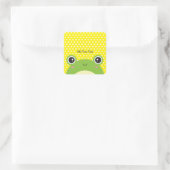 Niedlicher Kawaii Flüchtige Blick-a-Boo Frog Perso Quadratischer Aufkleber (Tasche)